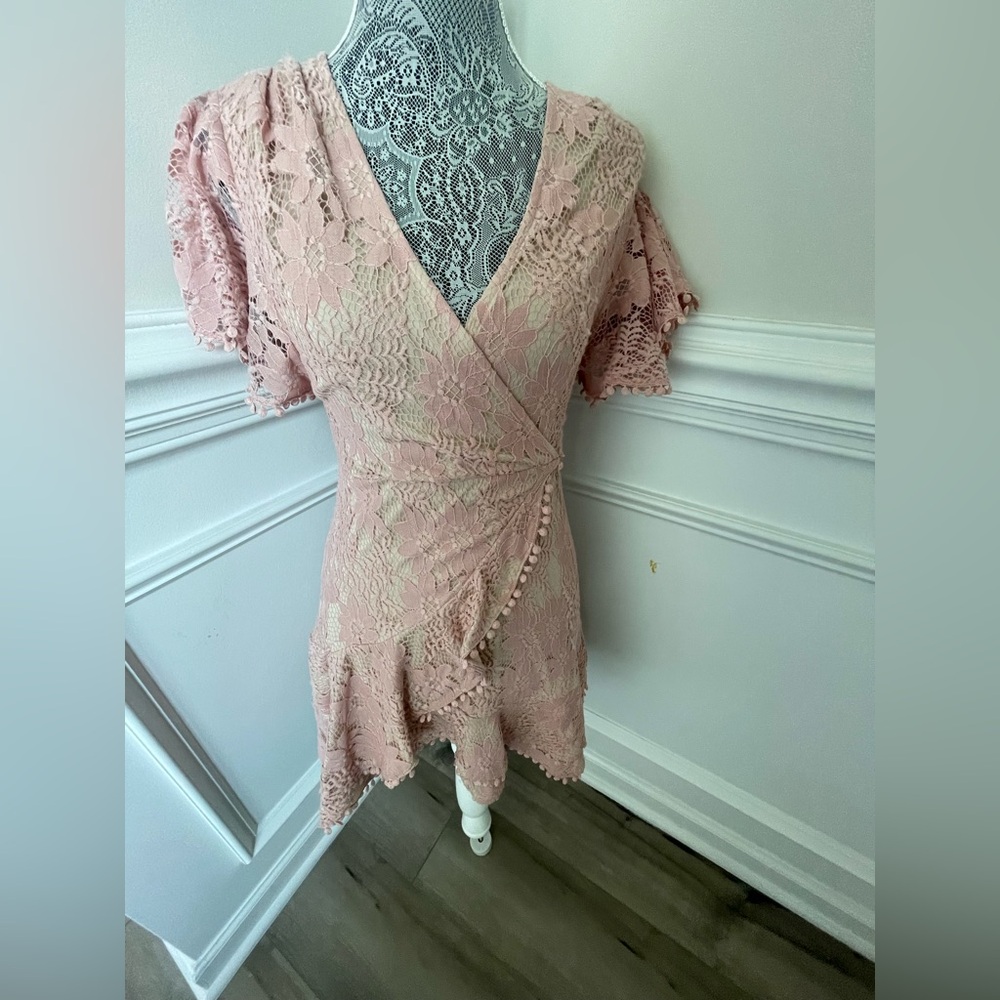 Hello molly women’s pink lace dress size 4